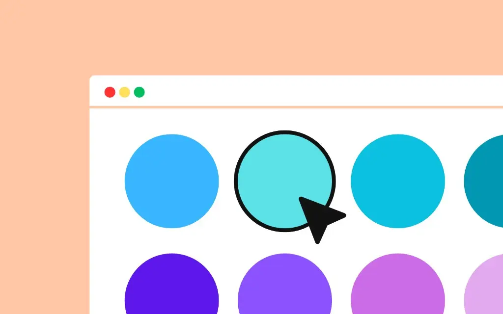 Illustrazione interfaccia con palette di colori selezionabili per personalizzare il tema